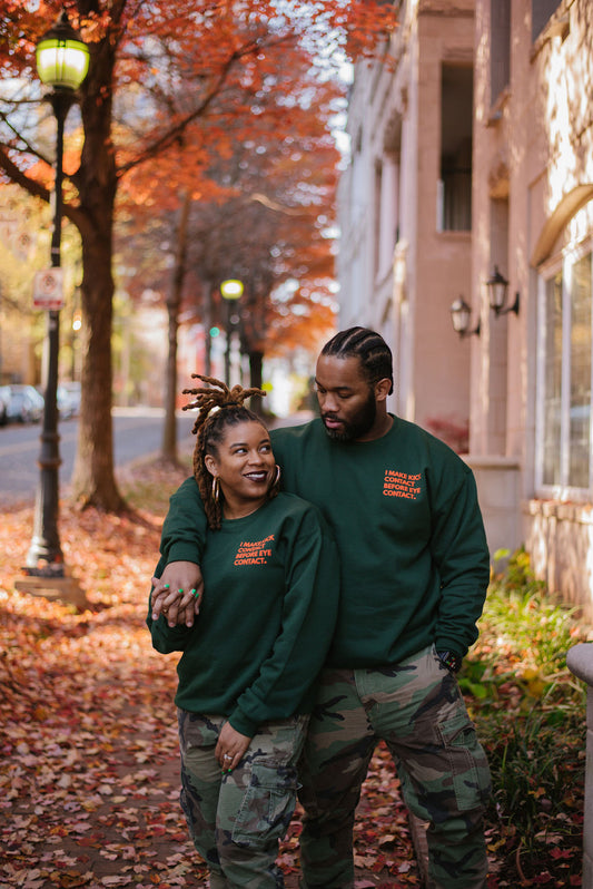 Hunter Green & Orange Kick Contact Crewneck